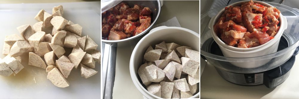 剁椒芋头蒸排骨做法,大锅菜剁椒芋头蒸排骨