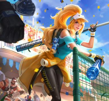 花木兰棒球皮肤海报,王者荣耀花木兰新皮肤海报