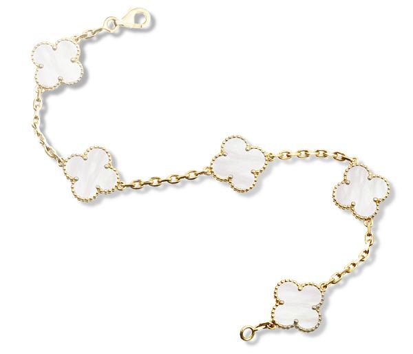 VCA梵克雅宝四叶草古典系列5花手链