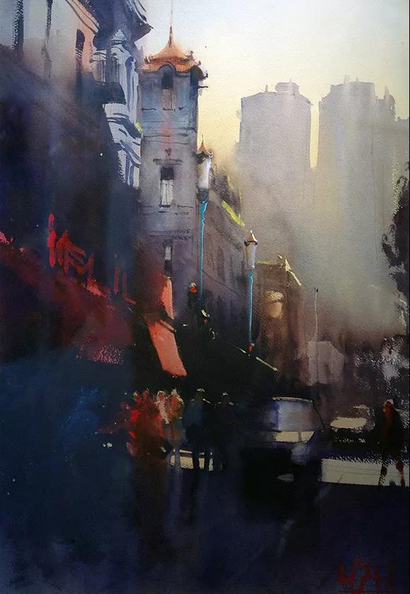 水彩大师阿尔瓦罗绘画作品,乌拉圭创意画家