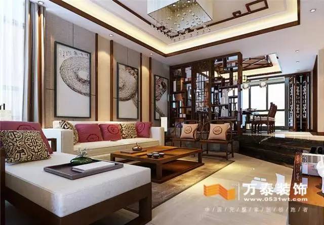 济南300平方别墅中式装修设计图,济南漫山香墅别墅装修