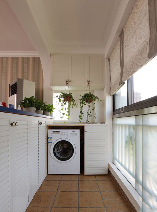 阳台洗衣房台盆柜如何做收纳实用,北阳台改造洗衣房