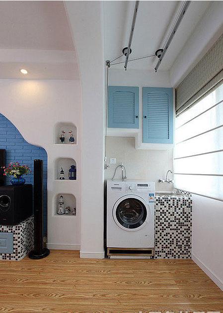 阳台洗衣房台盆柜如何做收纳实用,北阳台改造洗衣房