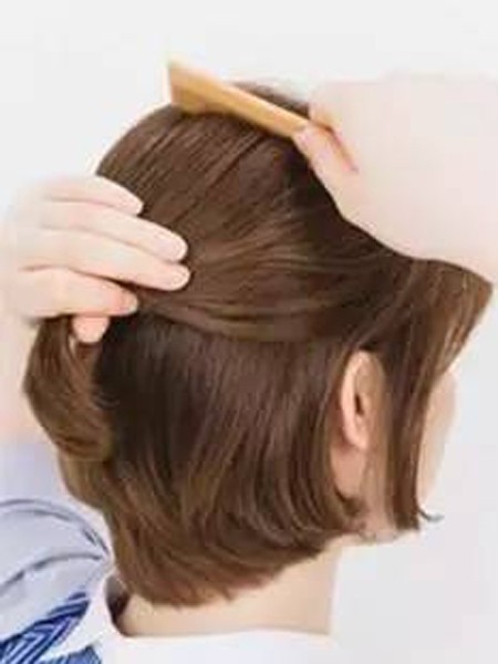 穿汉服中短发扎丸子头怎么扎好看,显年轻的发型扎法半扎短发