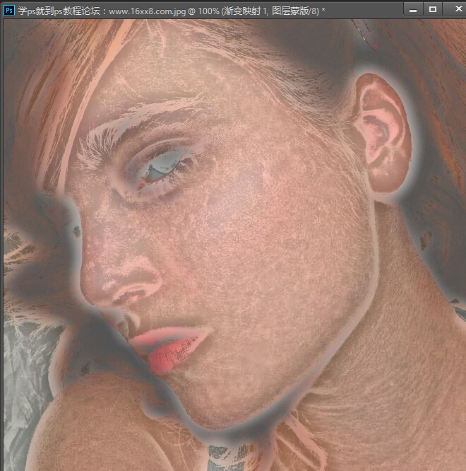 489「PS磨皮」磨皮去雀斑，利用计算和渐变映射清除雀斑