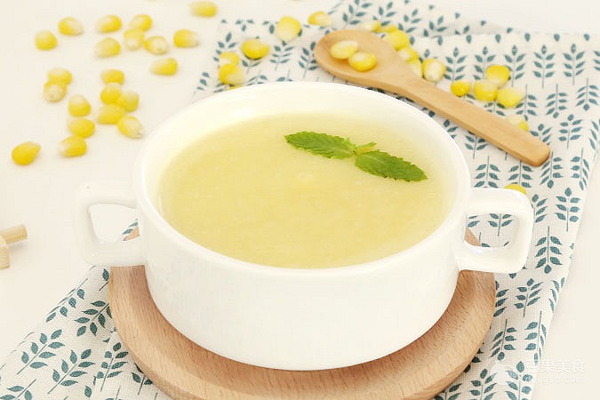 奶香玉米浓汤宝宝辅食,奶香玉米汁婴儿辅食