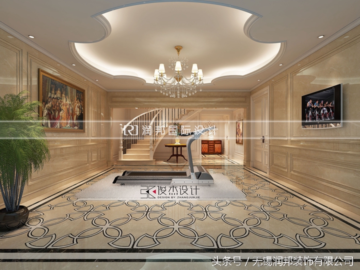 300平米美式风格一楼半豪华别墅,简约法式别墅案例