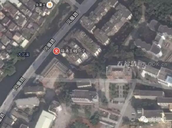 航拍福清市学校,可以看到学校内部的卫星地图