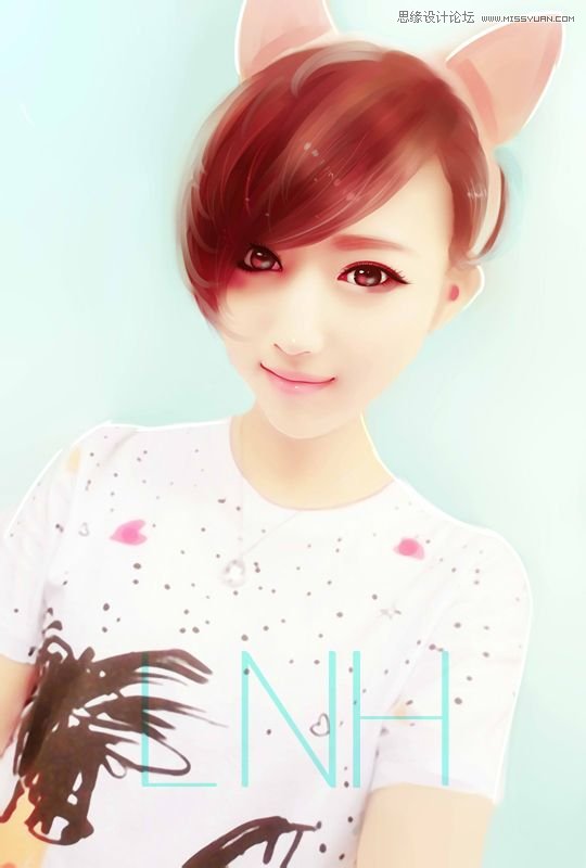 sai手绘教程用ps,ps人像卡通手绘效果