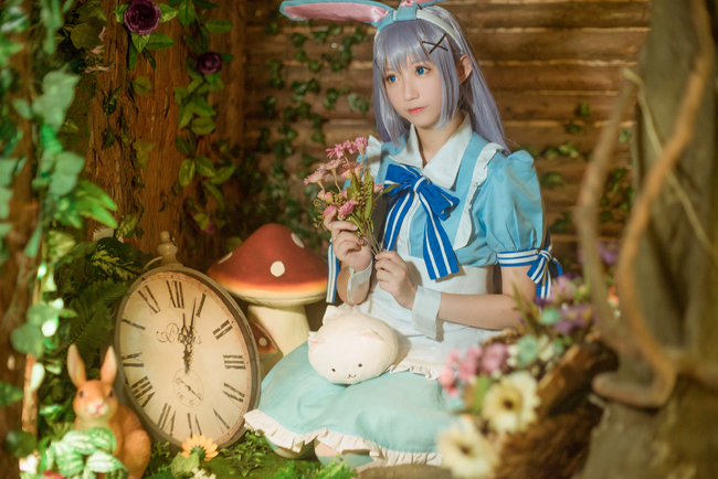 香风智乃cos假发造型过程,香风智乃cos正片户外