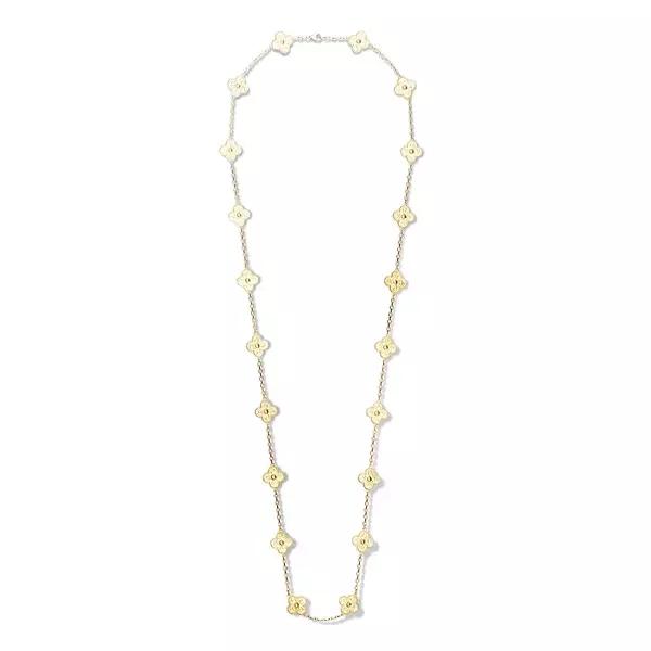 vca四叶草带钻项链系列,vca梵克雅宝四叶草项链