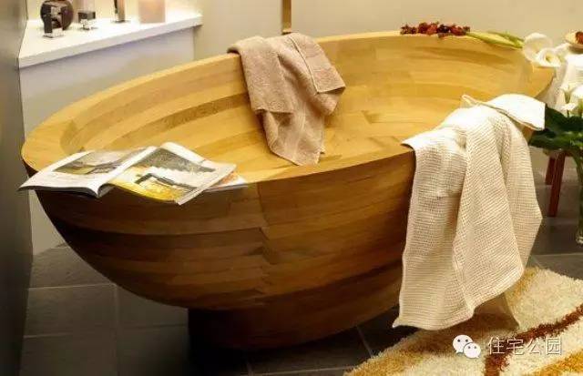 卫生间浴缸木头设计效果图,温泉式浴缸装修