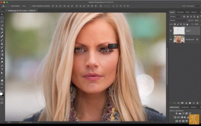 ps怎么修眼白偏色,ps修复眼睛大小眼