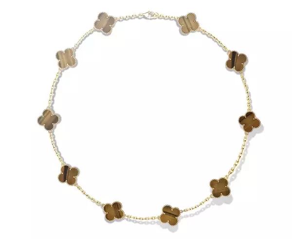 vca四叶草带钻项链系列,vca梵克雅宝四叶草项链