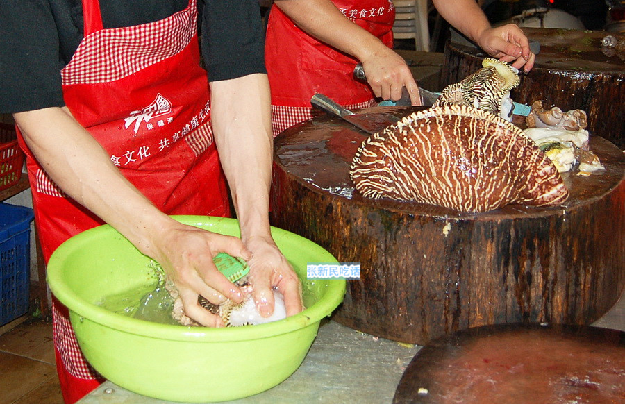 红螺也叫椰子涡螺，潮州旧志称其“壳红肉劲”，很考较厨师的工夫