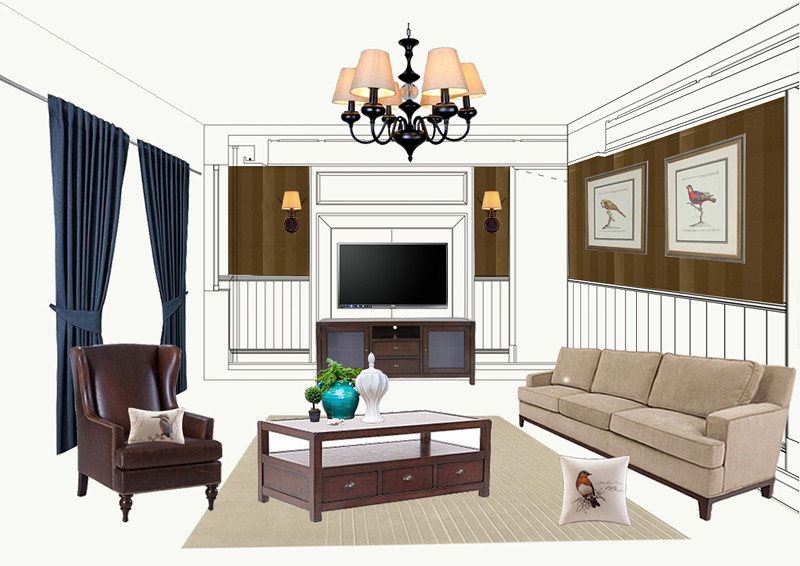 4房2厅2卫简约风格装修,160平方米房子装修美式轻奢