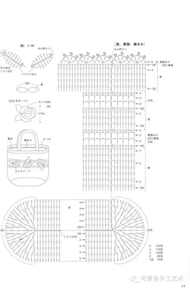 蛋糕草莓包包钩针编织图解,单肩斜挎钩针包包图解大全