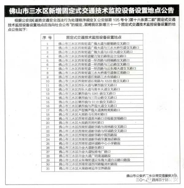 佛山摄像头抓拍,佛山新增一批电子摄像头