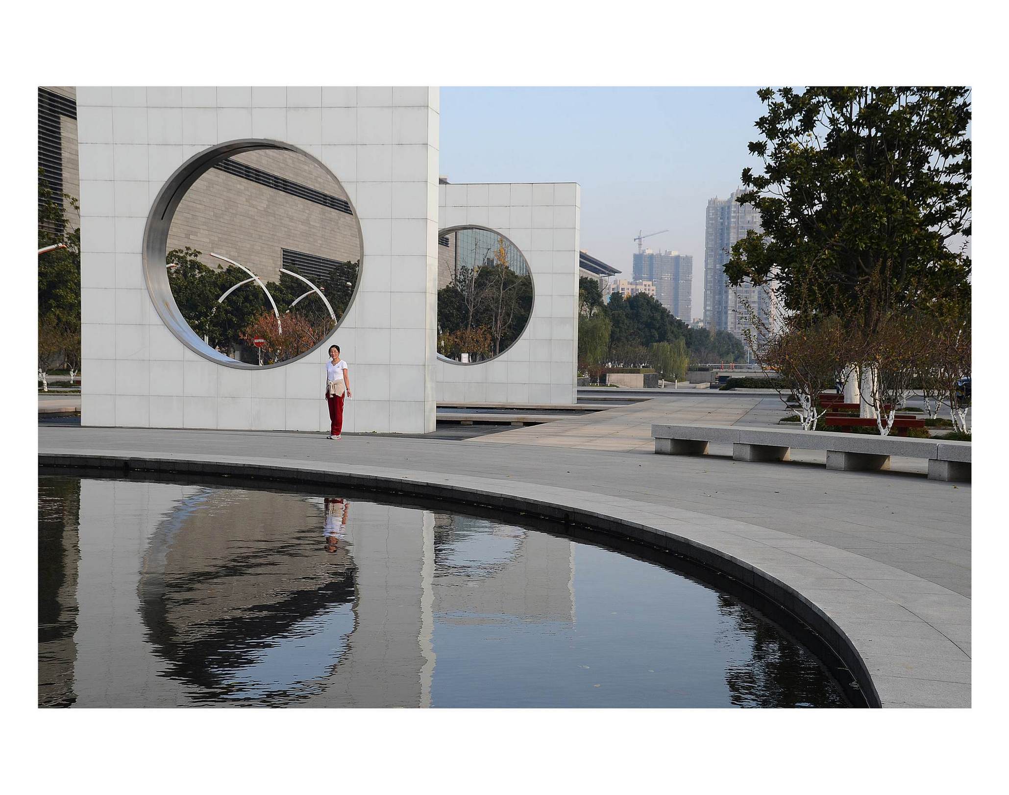 方和圆结合,方和圆的元素结合的图案