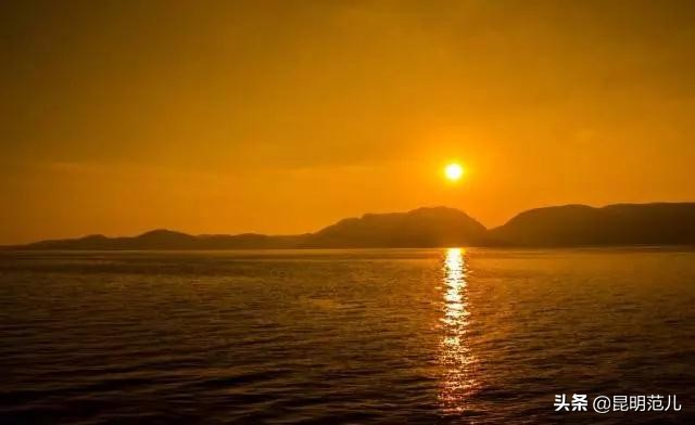 看滇池夕阳,五百里看滇池全景