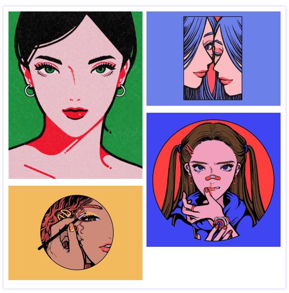 创意爱心插画素材,插画大全100张