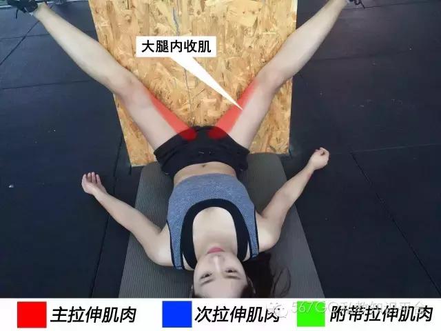 教练帮学员做拉伸动作教学,女教练教拉伸