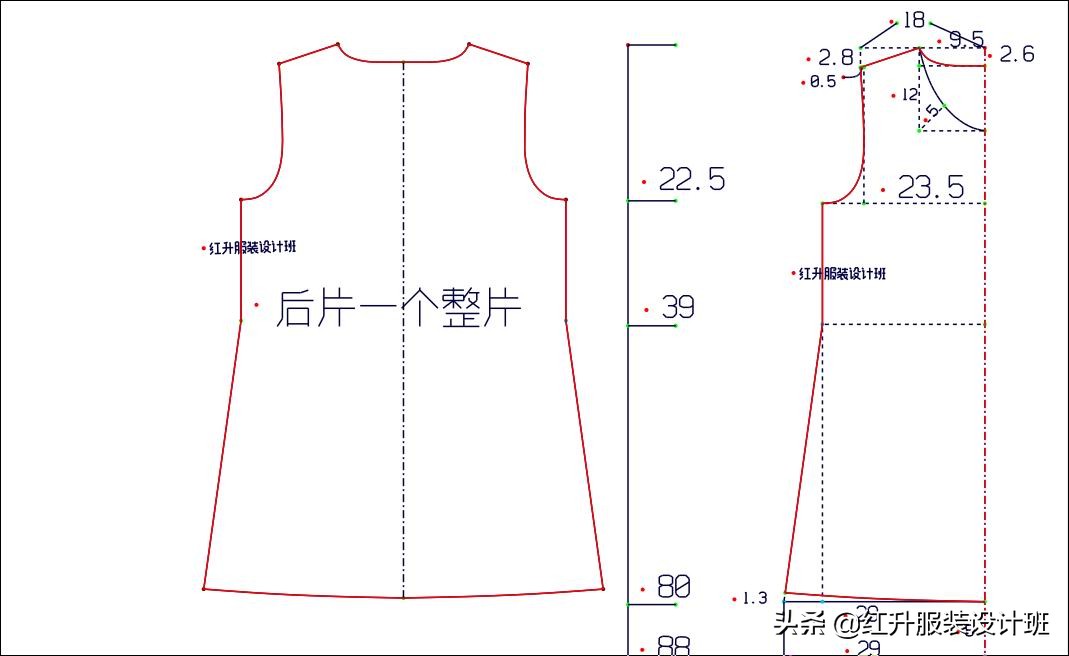 连衣裙长袖裁剪图解100例,领口打褶连衣裙前片的裁剪方法