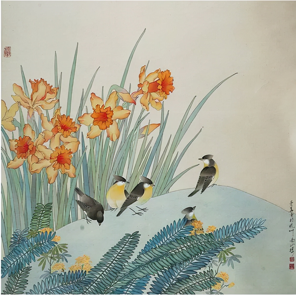 杜曼华花鸟作品欣赏,淡雅空灵杜曼华工笔花鸟作品40幅