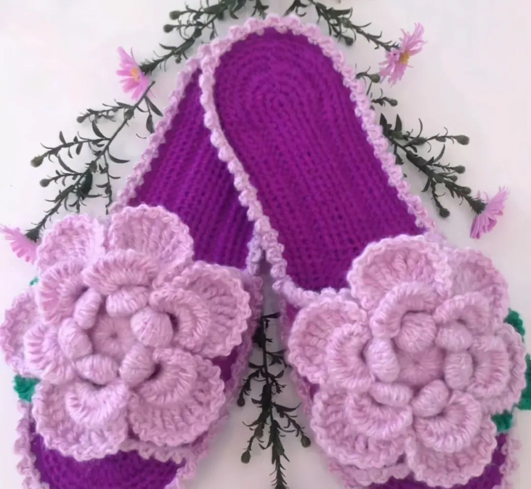 钩编拖鞋花式,教你钩织漂亮的大人拖鞋