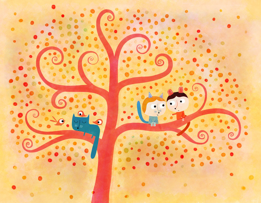 超有爱儿童插画临摹集,充满童趣的节日插画作品