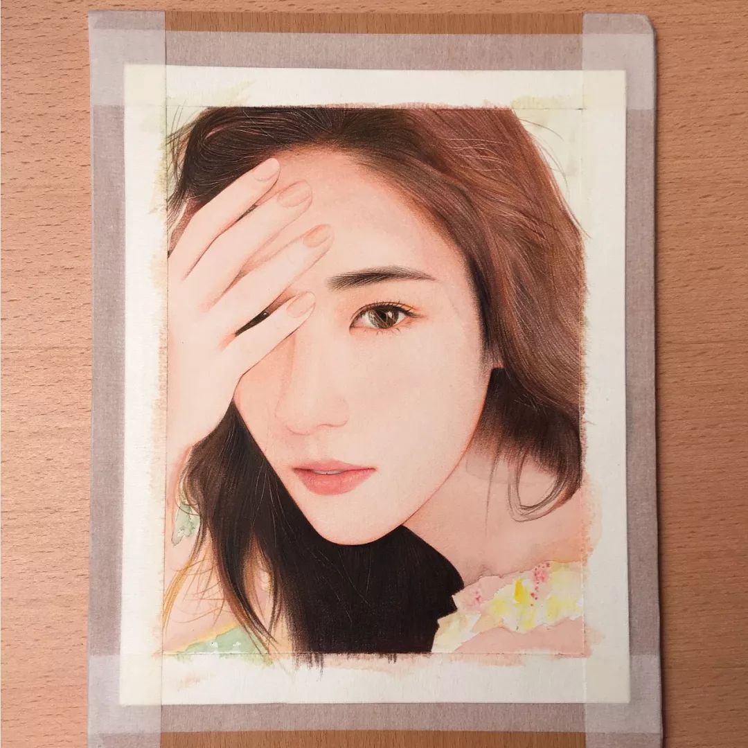 彩铅画美丽的山水画,彩铅画美人蝴蝶