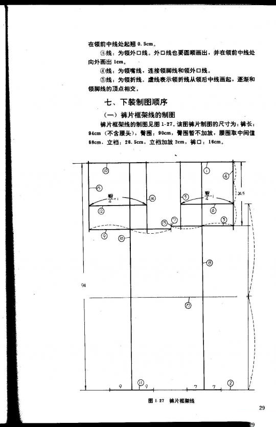 a字半身裙子的裁剪图及制作方法,前面裙子后面裤子裁剪图解