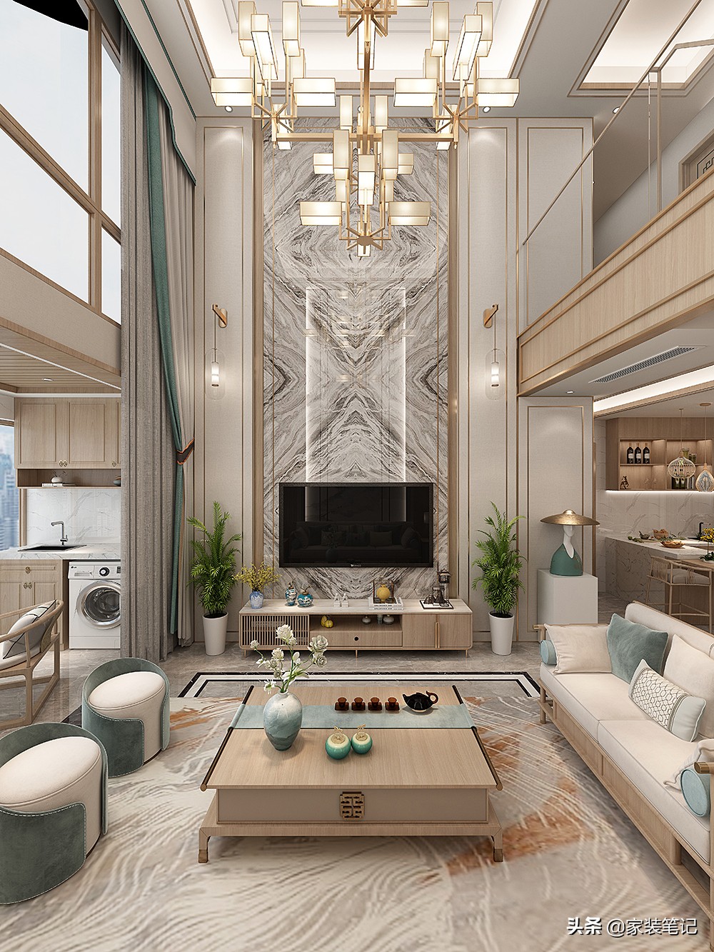 开间12米进深9米中式复式楼别墅,发现一套好房