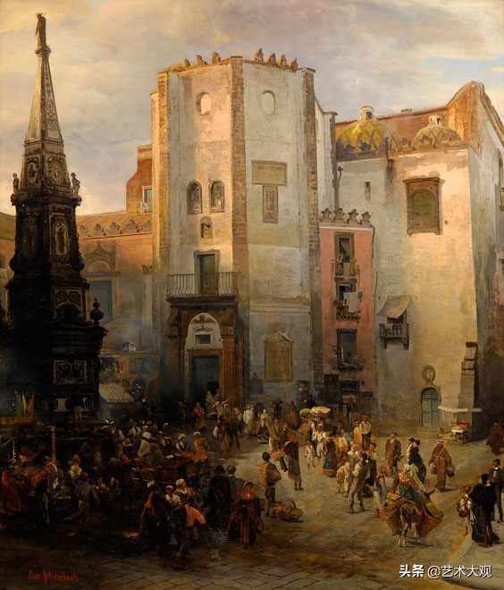 世界著名古典油画风景作品,奥斯瓦尔德阿肯巴赫