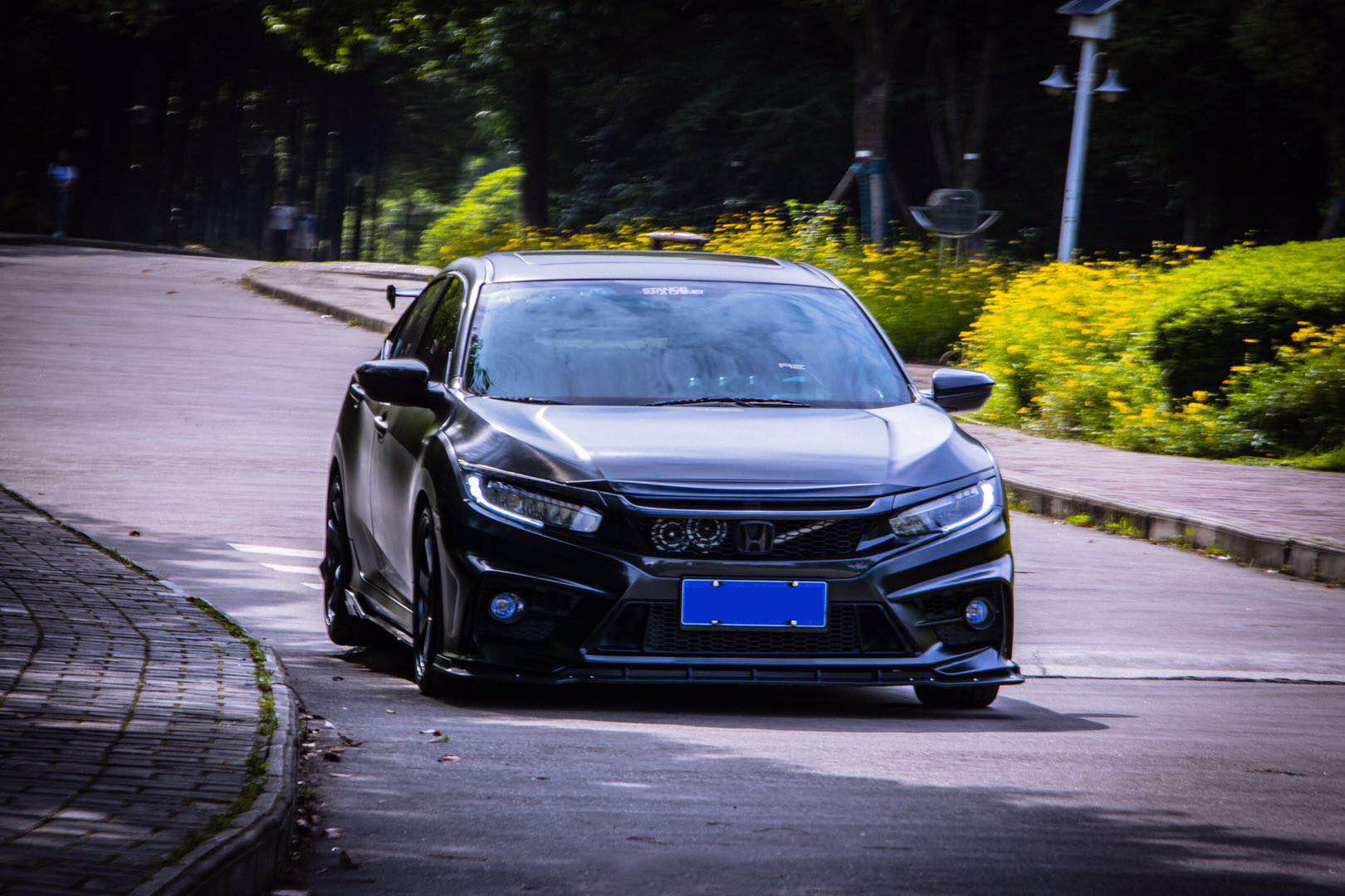 十代思域外观黑白改装方案,十代思域全黑改装