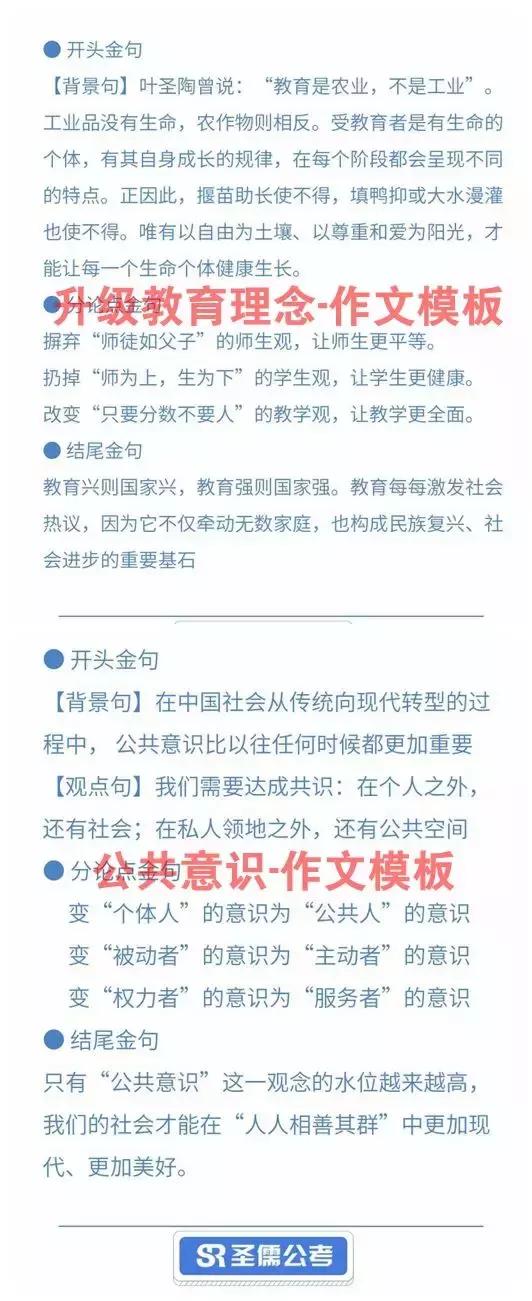 公务员申论作文万能模板,申论作文万能模板背诵