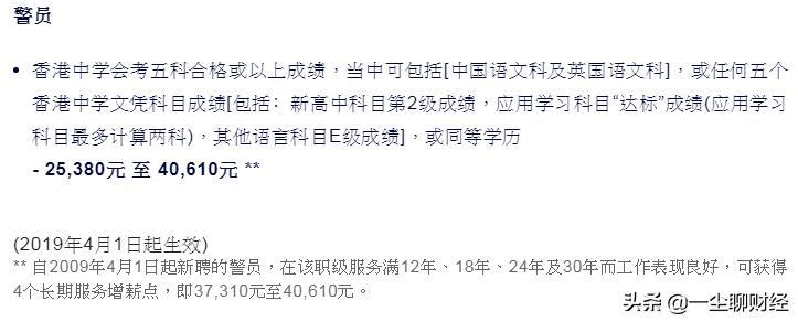 香港警察工资收入标准,香港警察的收入和福利待遇