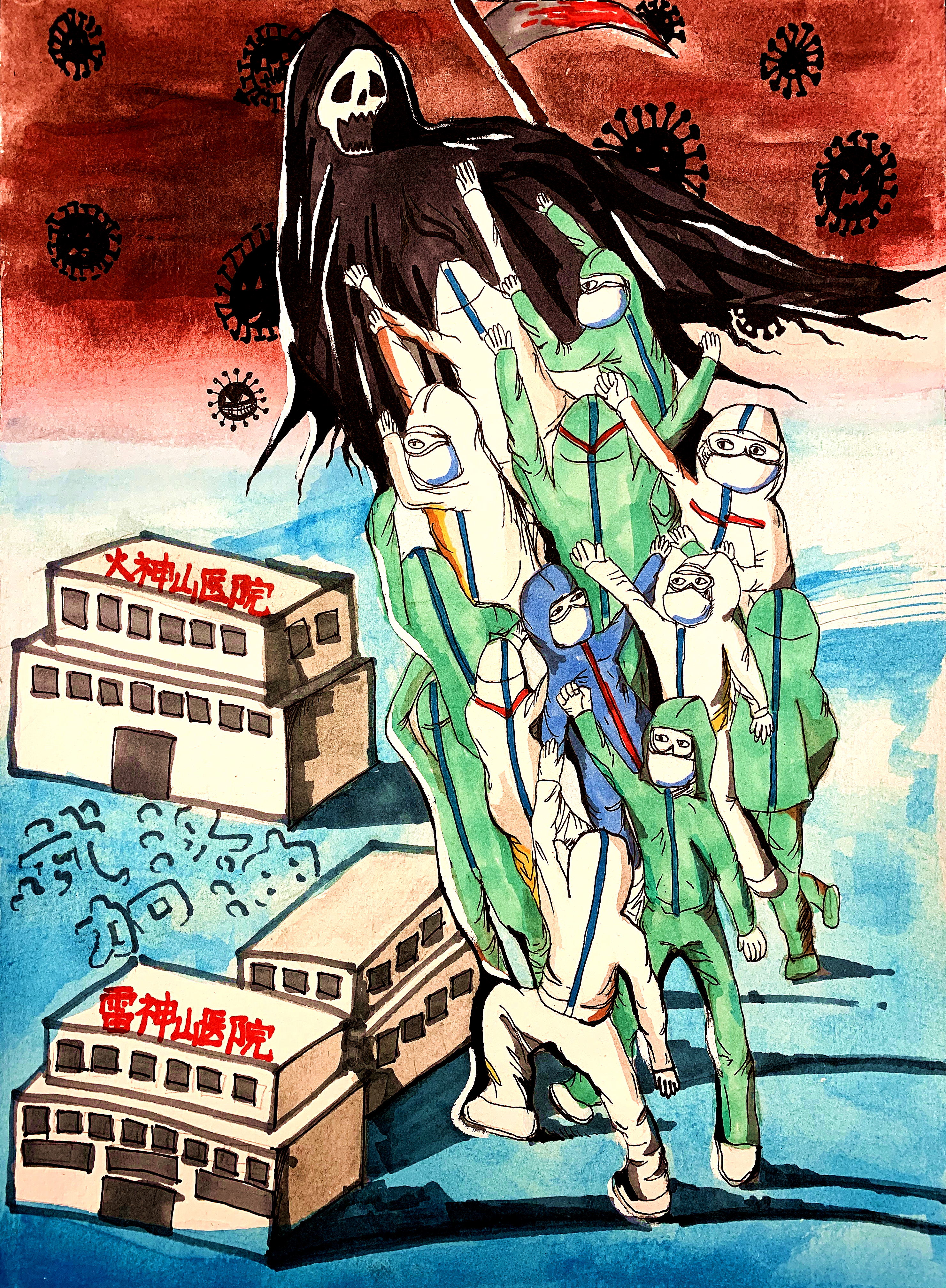 疫情防控优秀少儿美术创意作品展,以笔为剑抗击疫情