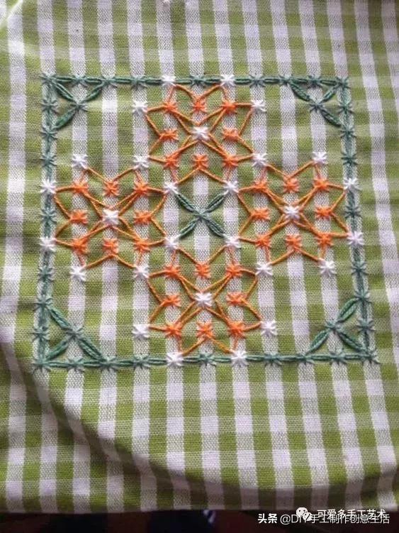 桌布花边的手工刺绣,刺绣桌布diy简单图案