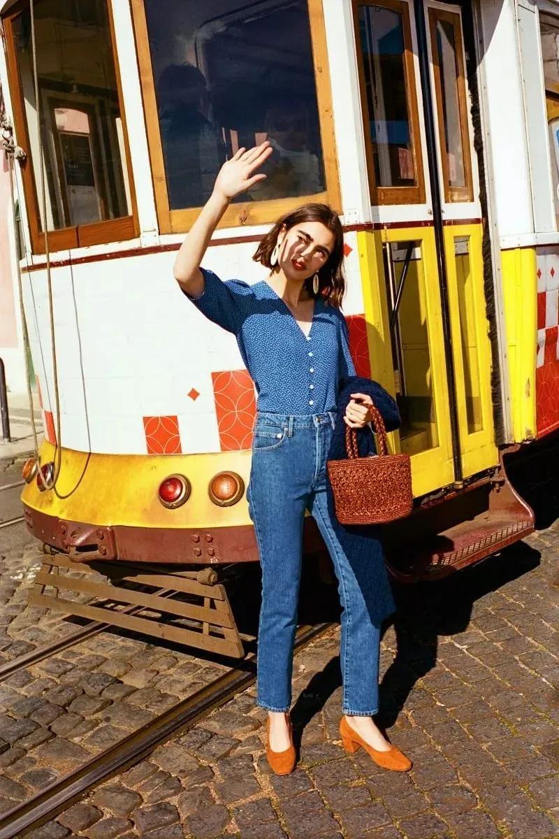 方头法式赫本风女单鞋粗跟,赫本风复古粗跟单鞋显脚瘦