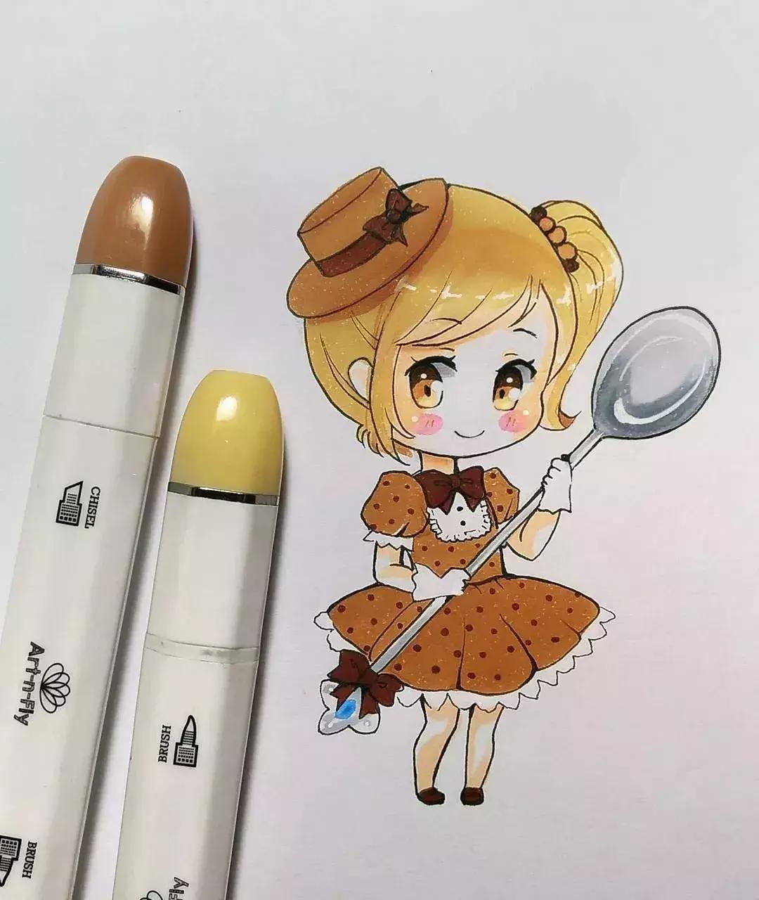 可爱动漫人物手绘马克笔,马克笔好看的动漫人物