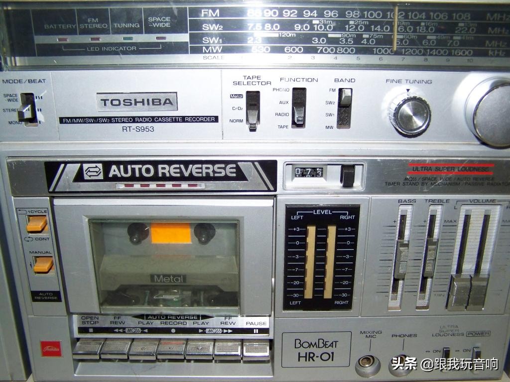 toshiba东芝磁带收音机一体机,原装toshiba东芝全波段短波收音机