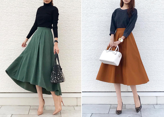 半身裙主要怎么搭配呢,一条半身裙的各种搭配