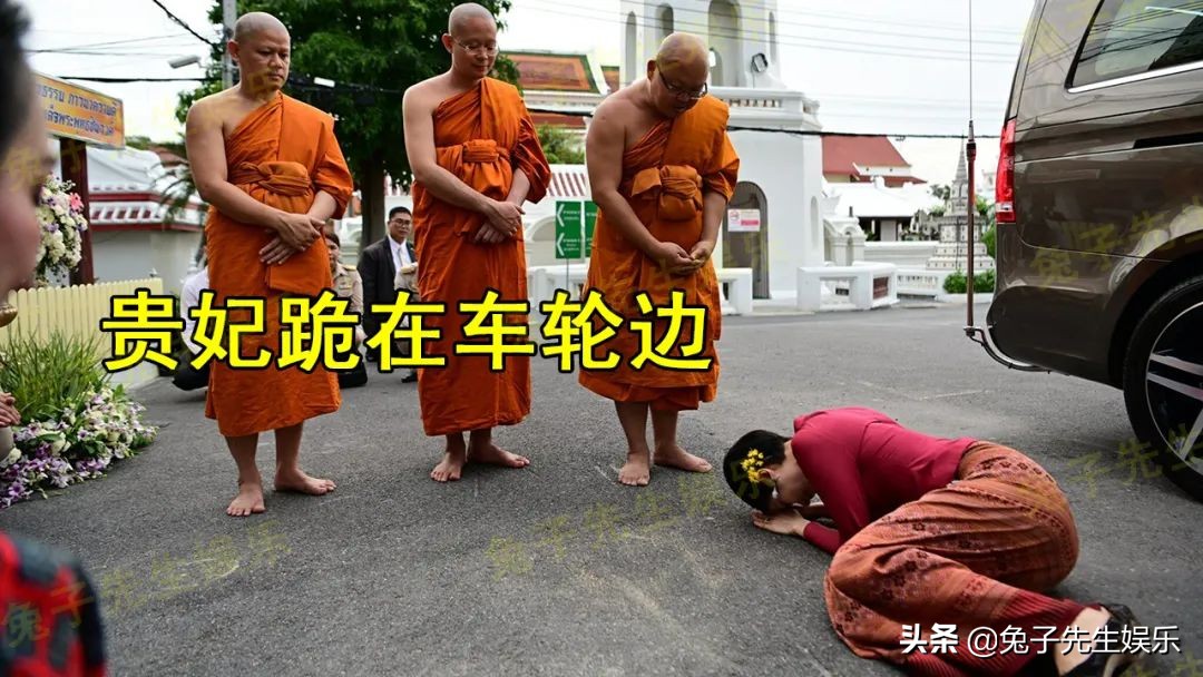 贵妃太卑微！独自跪在车轮边，毫不介意汽车尾气和滚烫的柏油路面