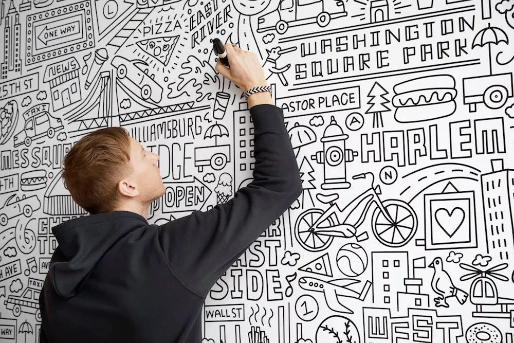 你家的墙贴,墙绘自己的家