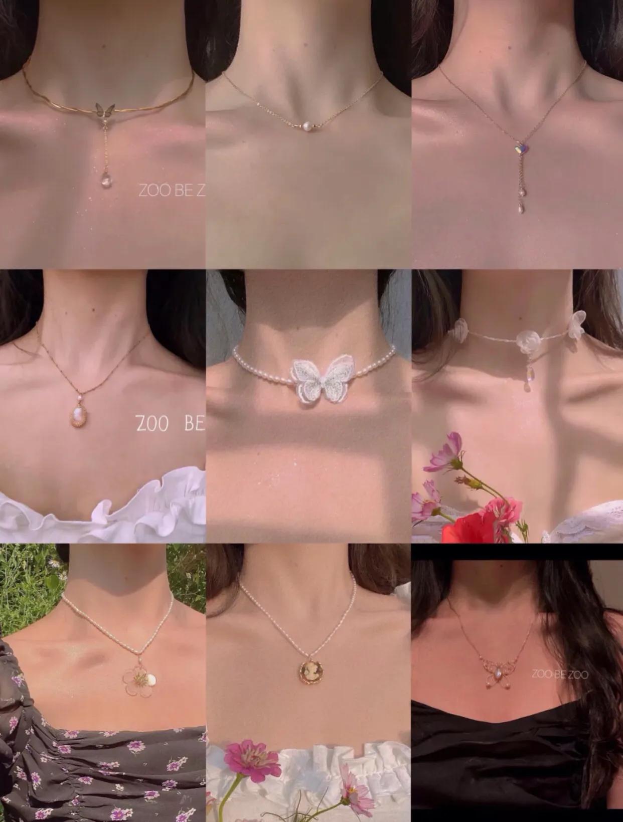 配饰推荐店铺锁骨链,纯银锁骨链女店铺