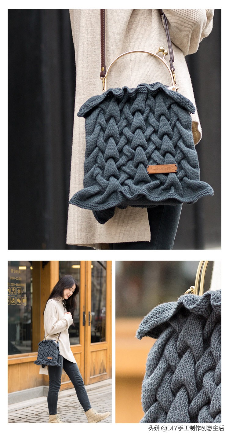 缩褶绣编织视频教程,棒针褶皱效果