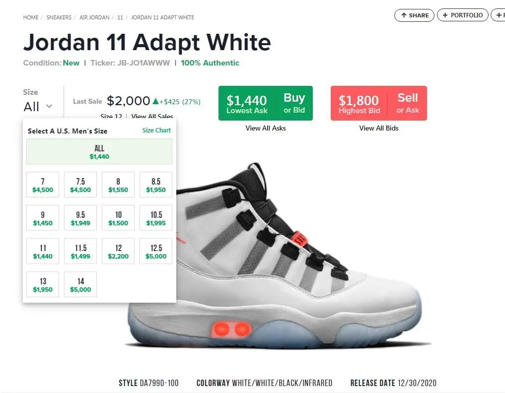 aj11现价多少元,aj11自动系鞋带出售