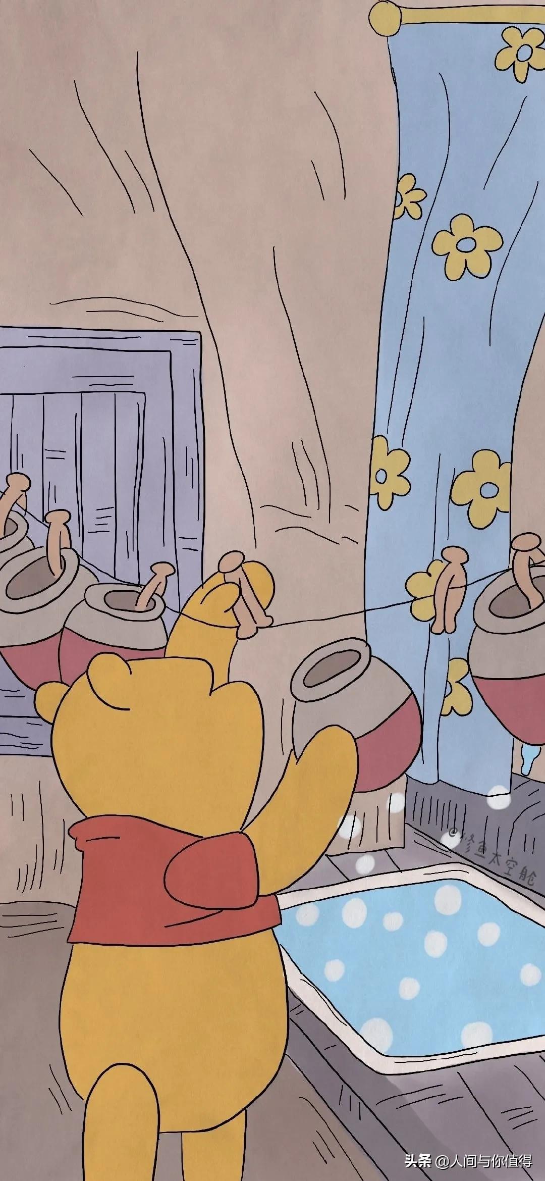 小熊维尼系列壁纸，好看又复古，太喜欢这种风格了