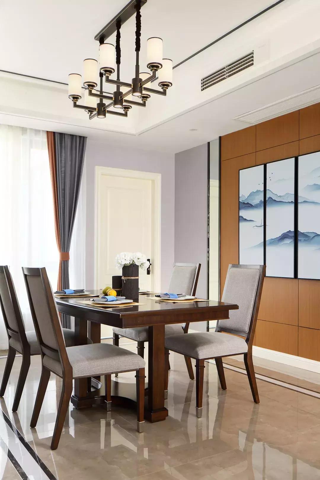 中式简美混搭效果图,现代中式时尚风格装修全屋效果图